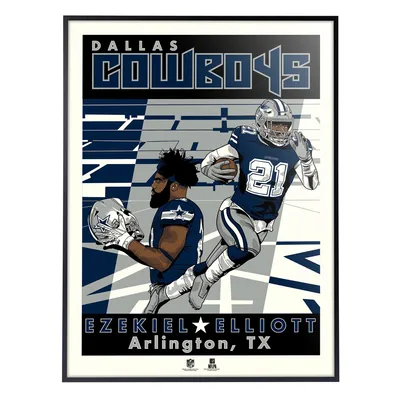 Ezekiel Elliott Dallas Cowboys Phenom Gallery 18'' x 24'' Deluxe Framed Serigraph Print