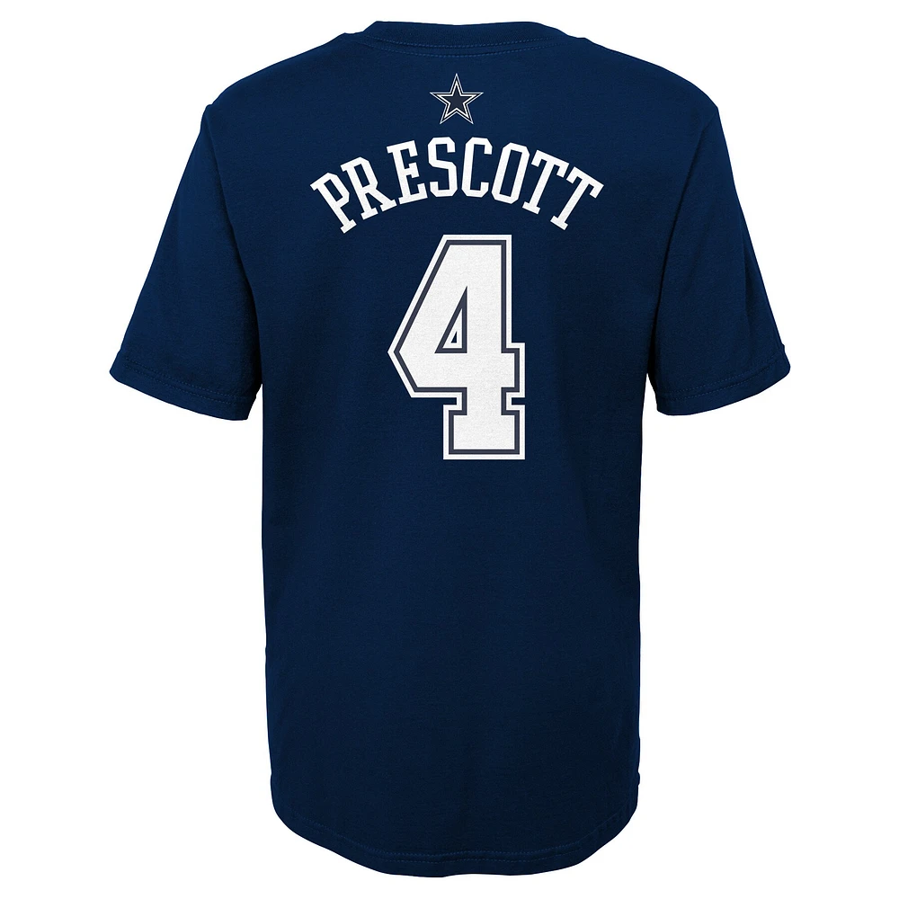 Préscolaire Dak Prescott Navy Dallas Cowboys Mainliner Nom et numéro du joueur T-shirt