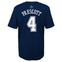 Préscolaire Dak Prescott Navy Dallas Cowboys Mainliner Nom et numéro du joueur T-shirt
