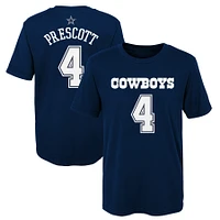 Préscolaire Dak Prescott Navy Dallas Cowboys Mainliner Nom et numéro du joueur T-shirt
