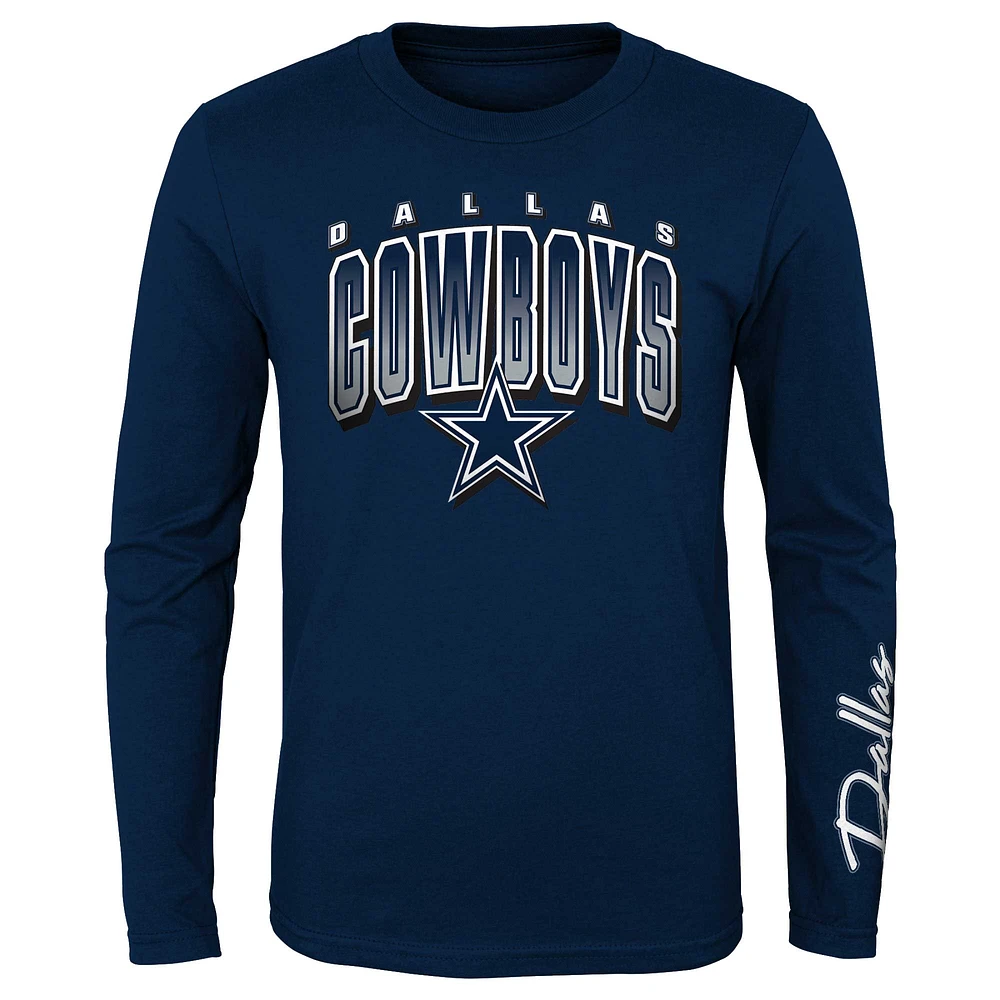 Preschool Gris/Marine Dallas Cowboys Fan Fave T-Shirt Combo Set