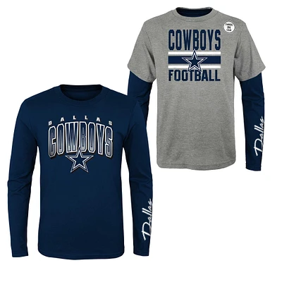 Preschool Gris/Marine Dallas Cowboys Fan Fave T-Shirt Combo Set