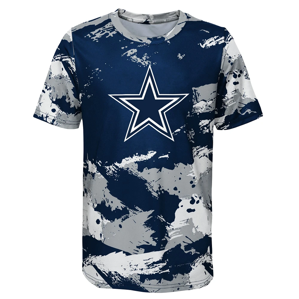T-shirt préscolaire bleu marine/argent à motif croisé des Cowboys de Dallas