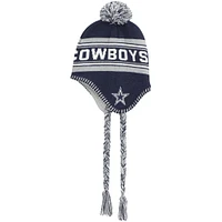 Bonnet en tricot à pompon en jacquard bleu marine Dallas Cowboys pour enfants d'âge préscolaire