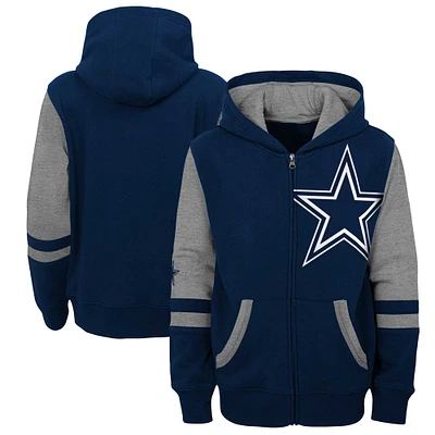 Sweat à capuche entièrement zippé bleu marine Dallas Cowboys Stadium préscolaire