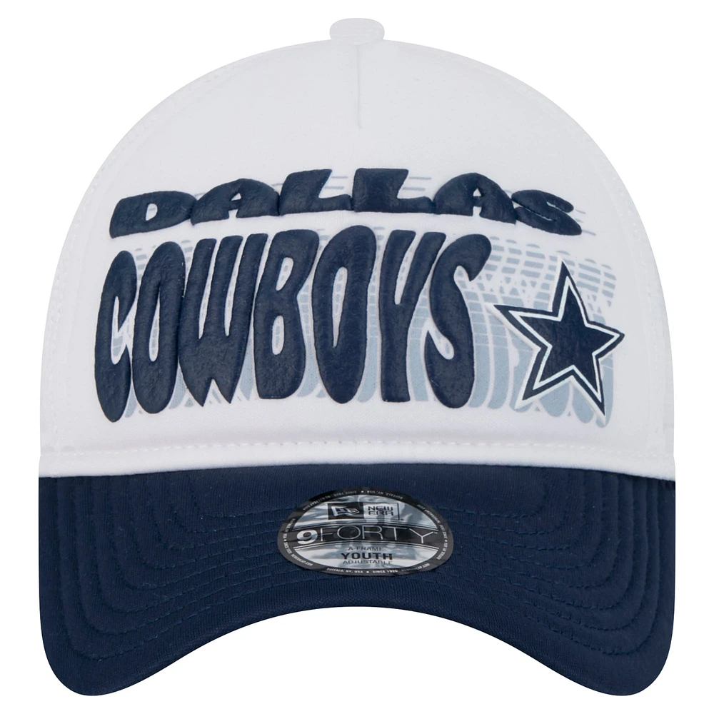 Casquette ajustable 9FORTY à imprimé A Frame de l'équipe des Cowboys de Dallas de New Era pour enfants d'âge préscolaire