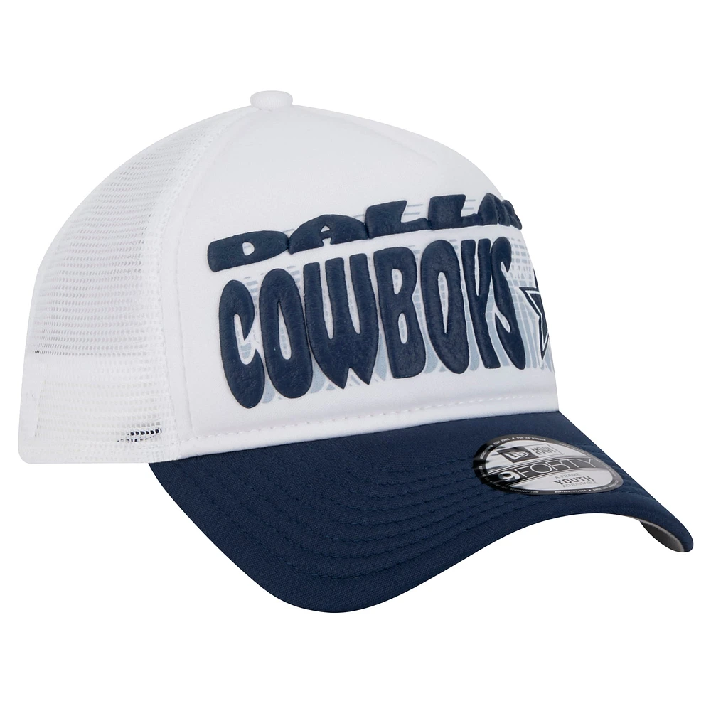 Preschool New Era White Dallas Cowboys Team Printed A Frame 9FORTY Adjustable Hat