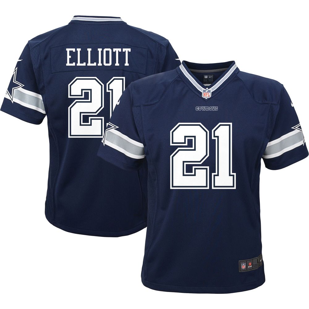 Nike Big Kids Ezekiel Elliott Navy Dallas Cowboys Team Game Jersey