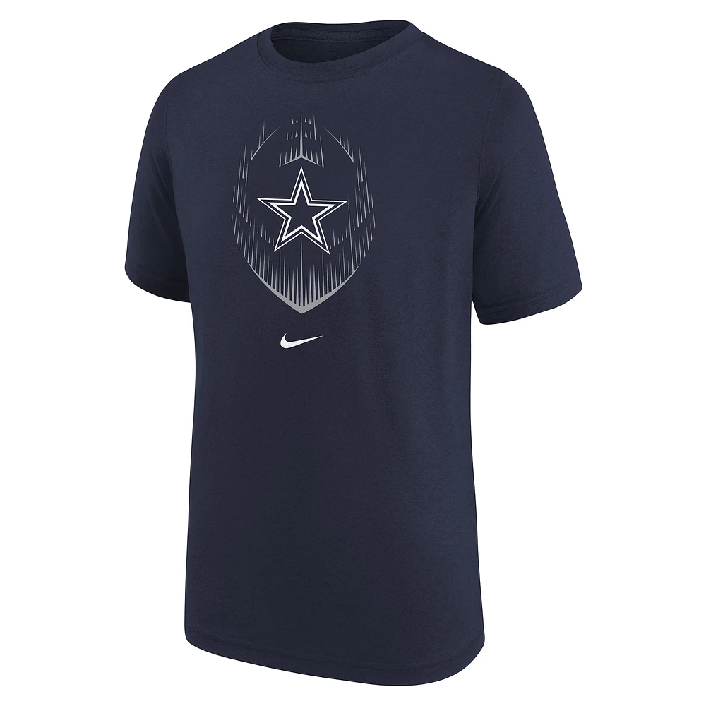 T-shirt Nike bleu marine Dallas Cowboys Legend Icon Performance pour enfant d'âge préscolaire