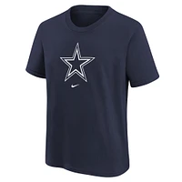 T-shirt Nike bleu marine avec logo de l'équipe des Cowboys Dallas pour enfants d'âge préscolaire