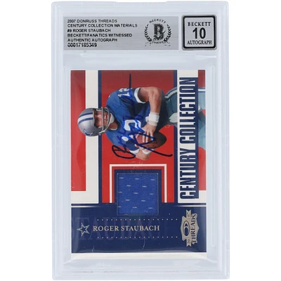 Roger Staubach Dallas Cowboys Autographed 2007 Donruss Threads Century Collection Swatches Relic #CC-9 #/250 Beckett Fanatics Witnessed Authenticated 10 Card