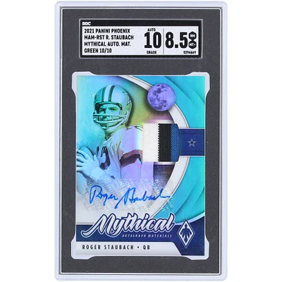 Roger Staubach Dallas Cowboys Autographed 2021 Panini Phoenix 3 Color Relic #MAM-RST #10/10 SGC Authenticated 8.5/10 Card