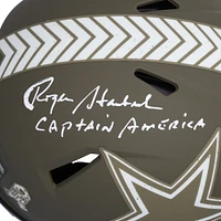 Roger Staubach Dallas Cowboys Autographed 2022 Salute to Service Speed Authentic Helmet with "Captain America" Inscription