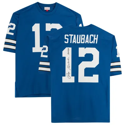 Roger Staubach Dallas Cowboys Fanatics Authentic Autographed Blue Authentic Mitchell & Ness Jersey with "HOF 85" Inscription