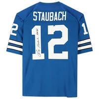 Roger Staubach Dallas Cowboys Autographed Blue Authentic Mitchell & Ness Jersey with "HOF 85" Inscription