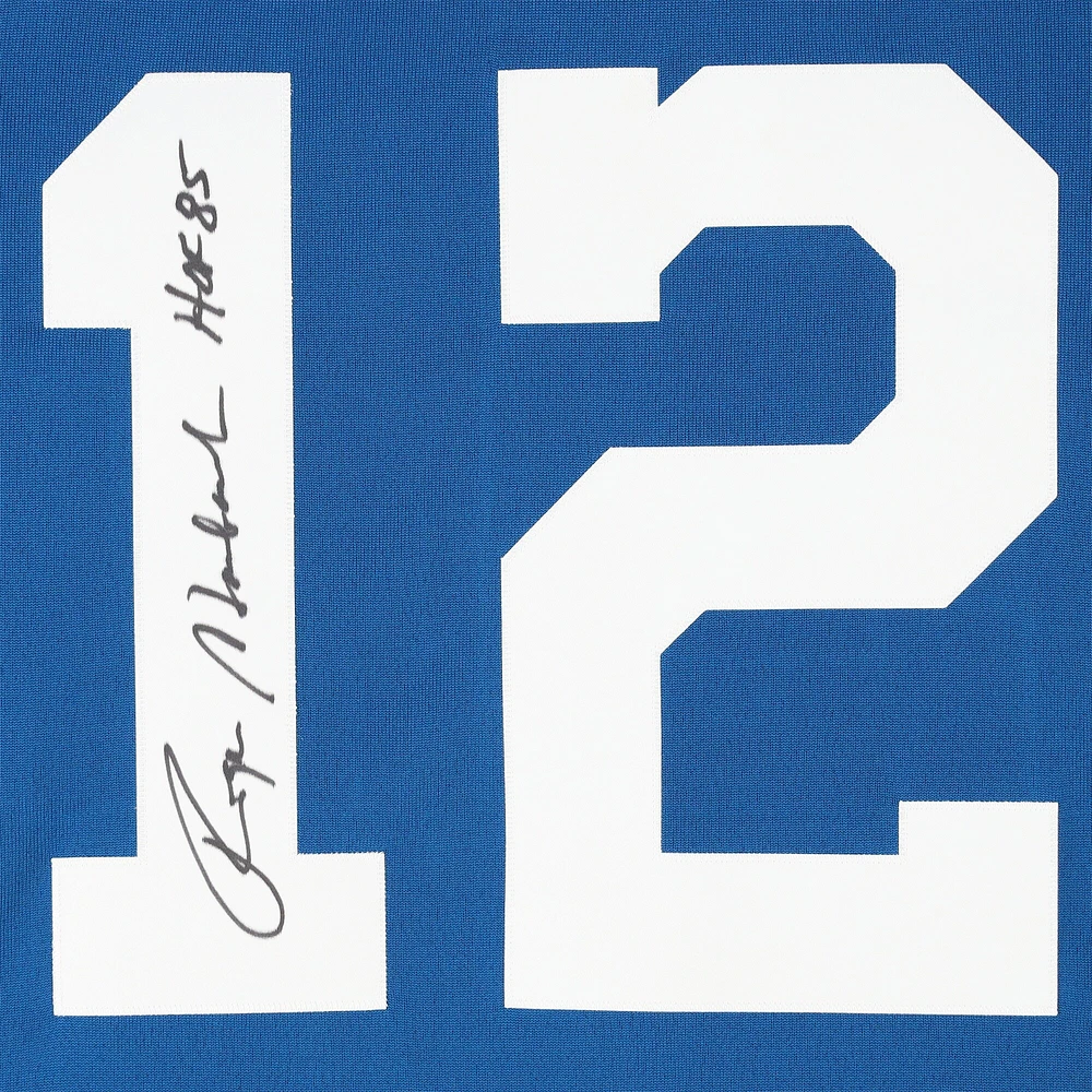 Roger Staubach Dallas Cowboys Autographed Blue Authentic Mitchell & Ness Jersey with "HOF 85" Inscription