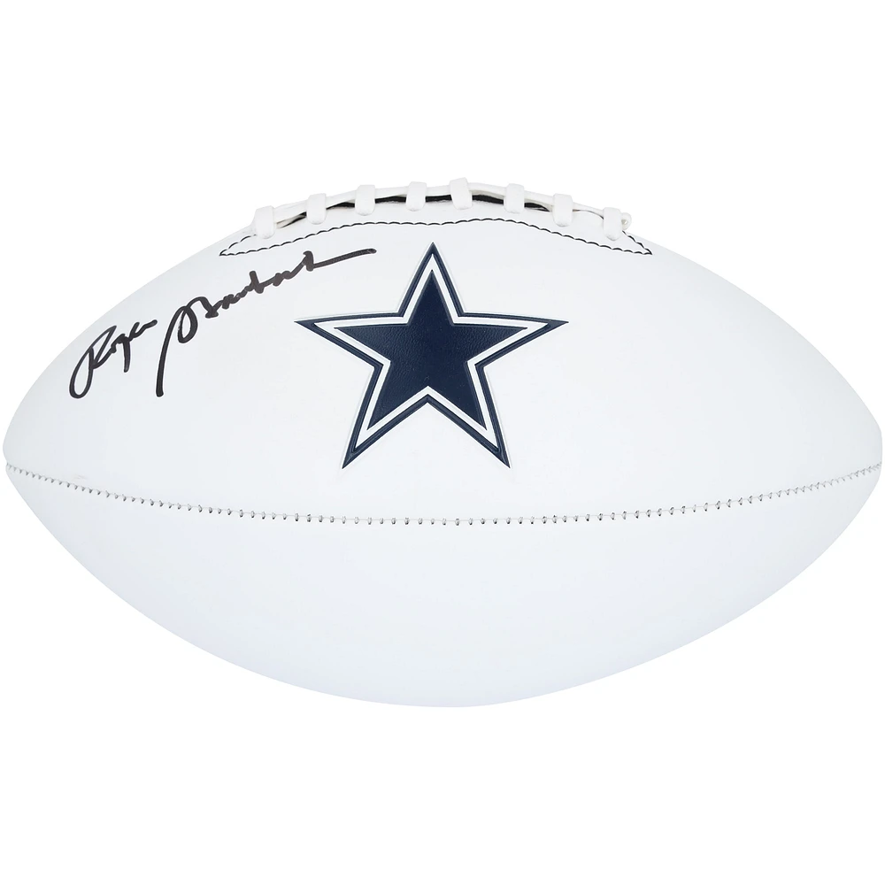 Roger Staubach Dallas Cowboys Autographed Franklin White Panel Football 