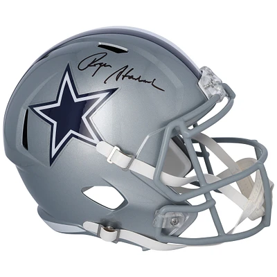 Casque réplique autographié Riddell Speed ​​des Dallas Cowboys par Roger Staubach