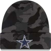 Men's New Era Navy/Gray Dallas Cowboys 2022 Sideline Cuffed Pom Knit Hat