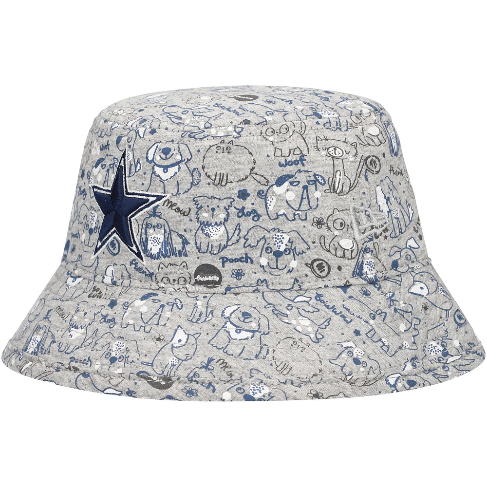 Chapeau bob gris Dallas Cowboys Companion New Era pour tout-petit