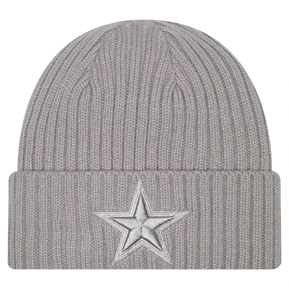 Bonnet en tricot à revers gris Dallas Cowboys pour tout-petit New Era avec pack de couleurs ton sur ton