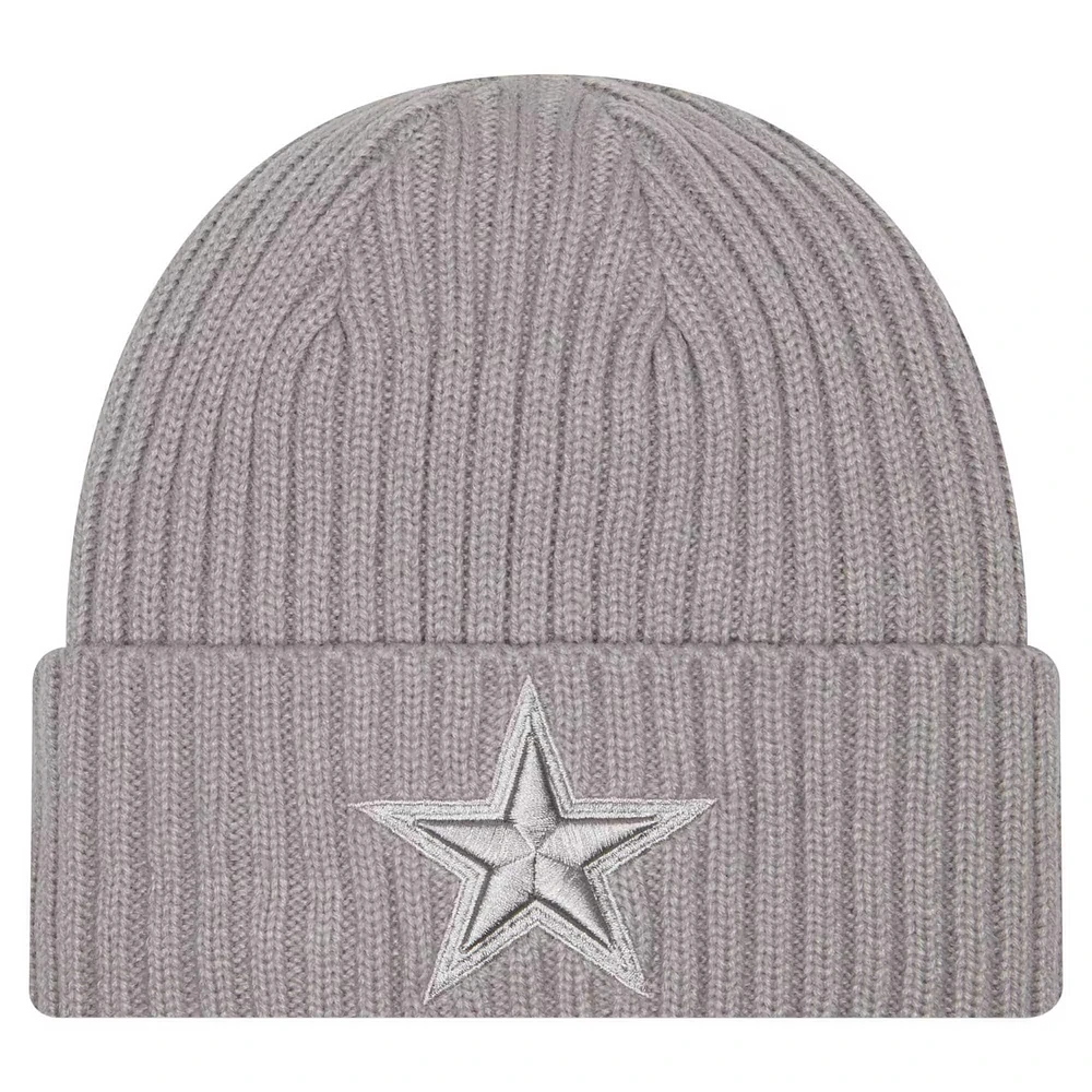 Bonnet en tricot à revers gris Dallas Cowboys pour tout-petit New Era avec pack de couleurs ton sur ton