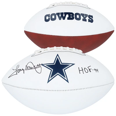 Tony Dorsett Dallas Cowboys Autographed Franklin White Panel Football with "HOF 94" Inscription 