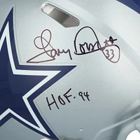 Casque Riddell Speed ​​authentique autographié par Tony Dorsett des Cowboys de Dallas avec inscription « HOF 94 »