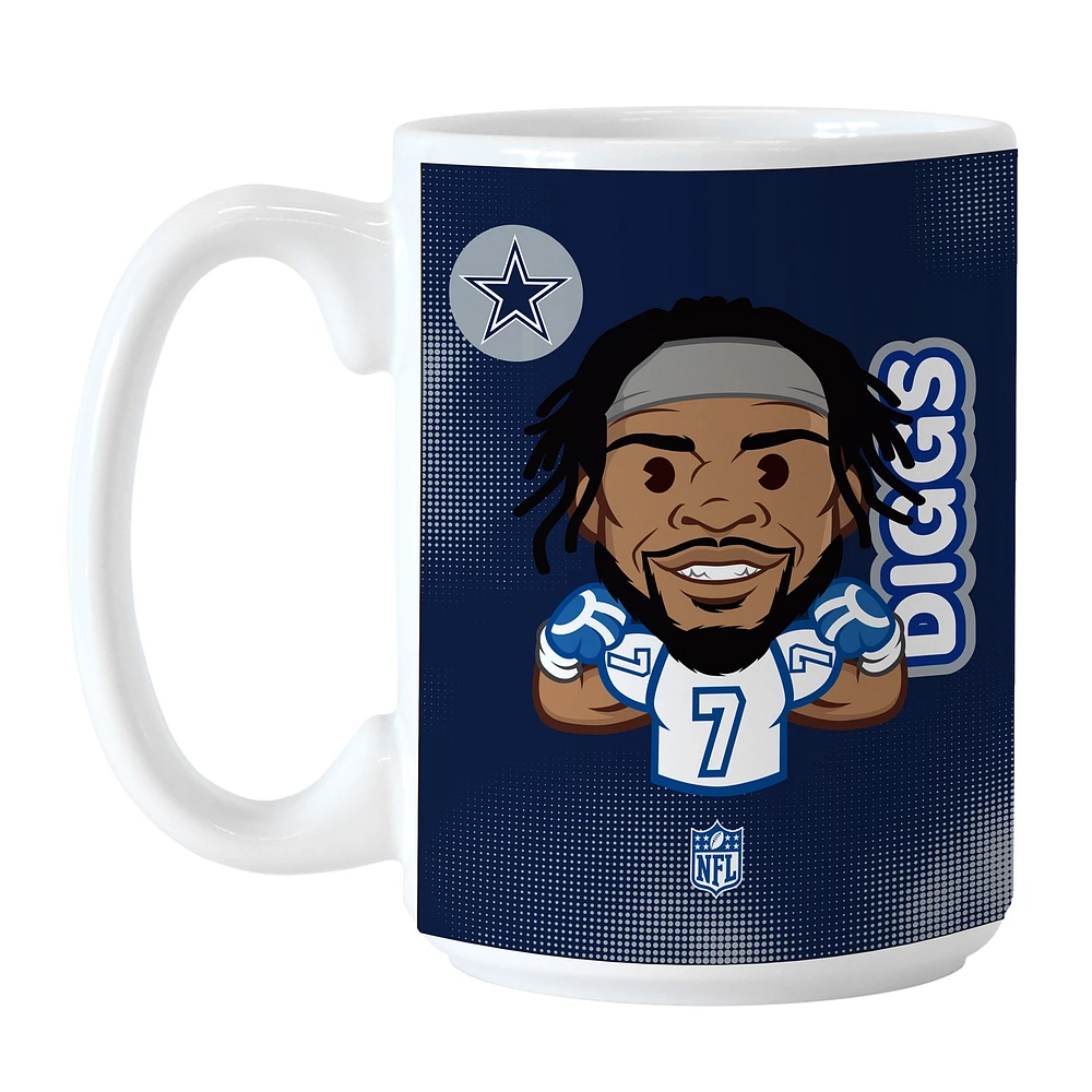 Trevon Diggs Dallas Cowboys 15 oz. Tasse de caricature de joueur