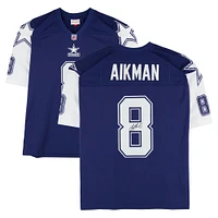 Maillot Mitchell & Ness Navy Legacy 1995 autographié par Troy Aikman des Cowboys de Dallas