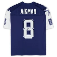 Maillot Mitchell & Ness Navy Legacy 1995 autographié par Troy Aikman des Cowboys de Dallas