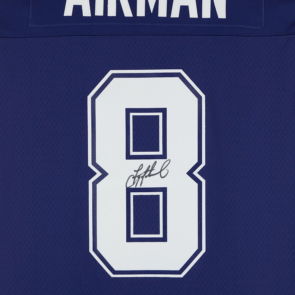 Maillot Mitchell & Ness Navy Legacy 1995 autographié par Troy Aikman des Cowboys de Dallas