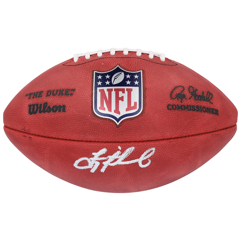 Troy Aikman Dallas Cowboys Ballon de football Duke en couleur autographié