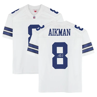 Troy Aikman Dallas Cowboys Autographed Mitchell & Ness White Legacy Jersey with "HOF 06" Inscription