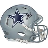 Casque Riddell Speed ​​authentique autographié par Troy Aikman des Cowboys de Dallas avec inscription « HOF 06 »