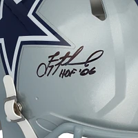 Casque Riddell Speed ​​authentique autographié par Troy Aikman des Cowboys de Dallas avec inscription « HOF 06 »