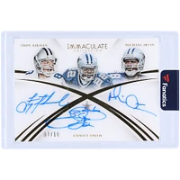 Troy Aikman, Emmitt Smith & Michael Irvin Dallas Cowboys Autographed 2015 Panini Immaculate Triple Auto #I3A-DAL #7/10 Card