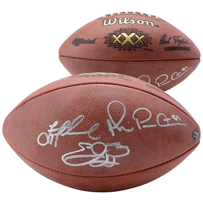 Troy Aikman Emmitt Smith & Michael Irvin Dallas Cowboys Autographed Wilson Super Bowl XXX Pro Football