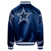 Veste unisexe en satin réfléchissant à boutons-pression Dallas Cowboys de Navy