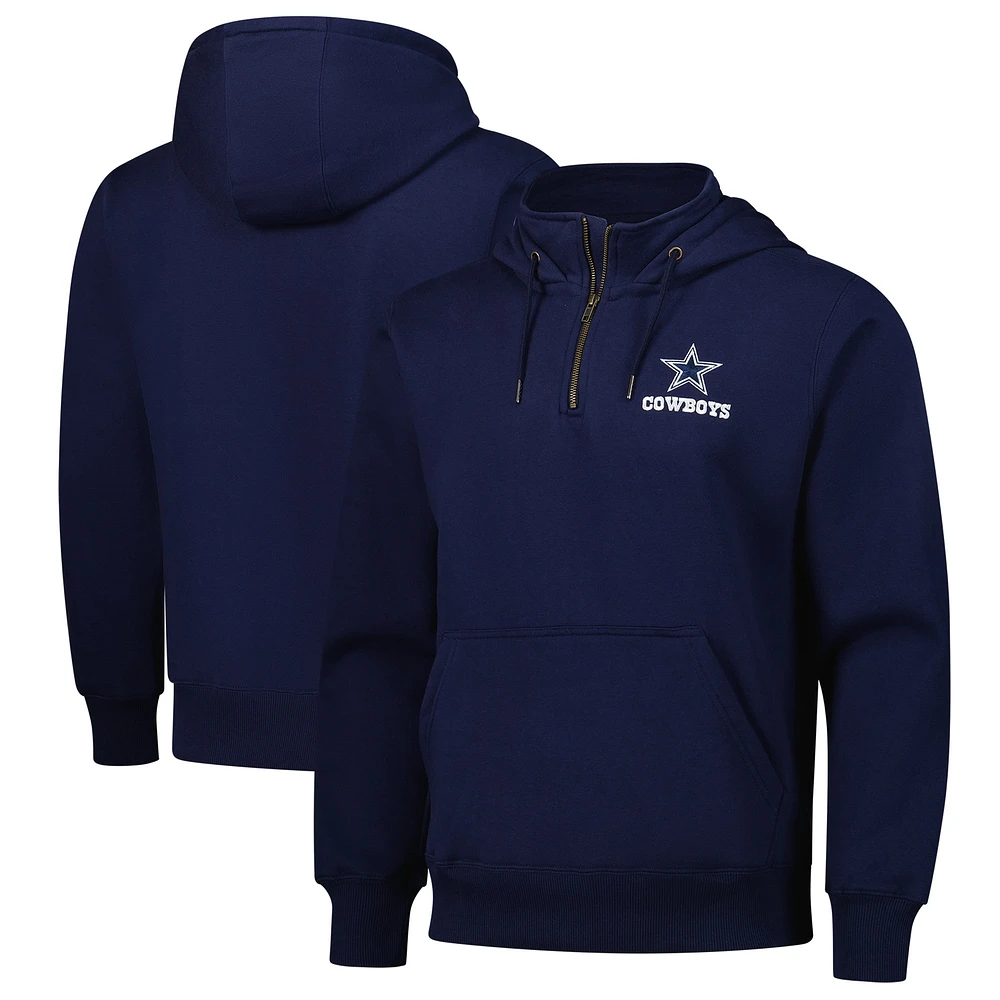 Sweat à capuche unisexe Dunbrooke Navy Dallas Cowboys Defender fermeture éclair quart de tour