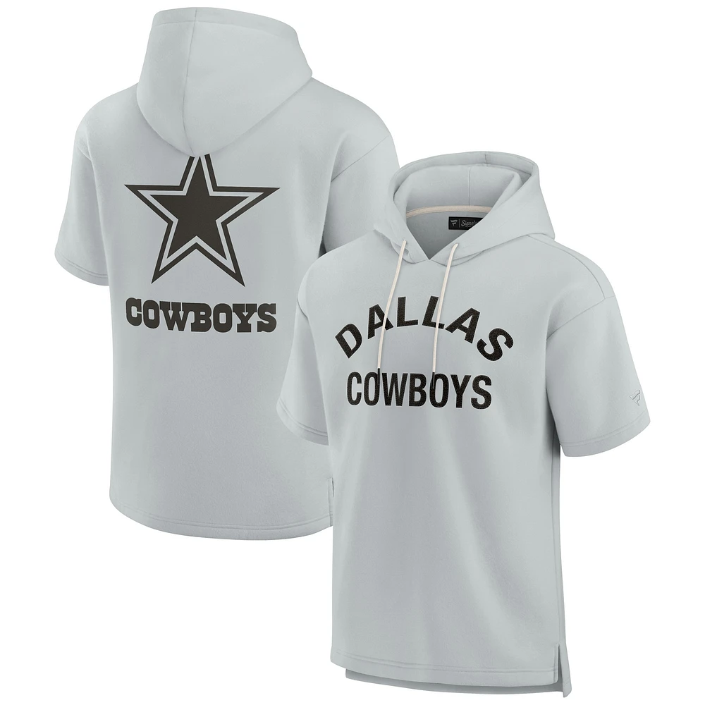 Sweat à capuche unisexe Fanatics gris Dallas Cowboys Elements en polaire super douce manches courtes