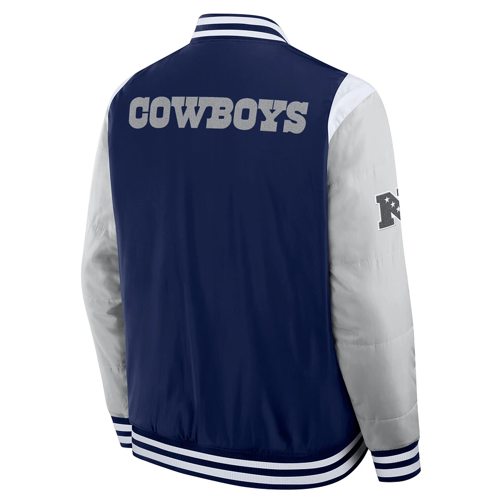 Veste unisexe Fanatics bleu marine Dallas Cowboys Elements Elite à boutons-pression