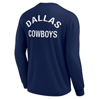 T-shirt unisexe Fanatics Navy Dallas Cowboys Elements super doux à manches longues