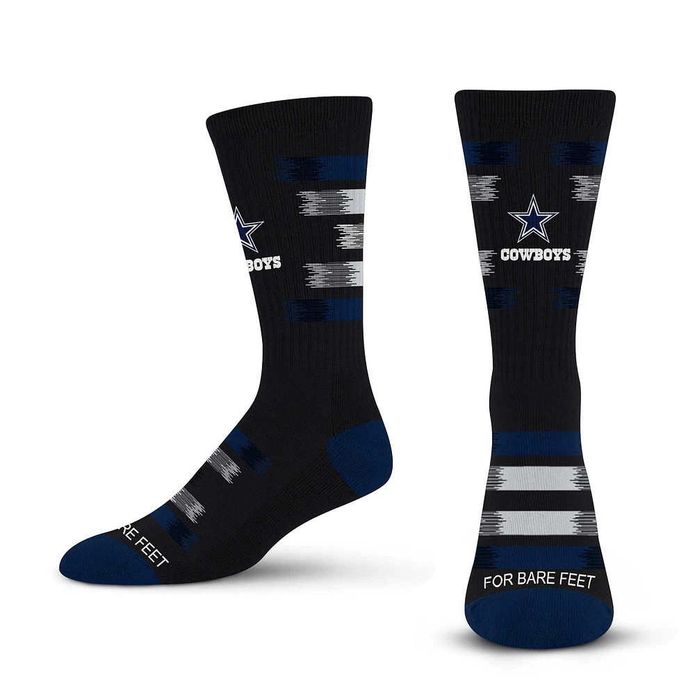 Unisex For Bare Feet Dallas Cowboys Fade To Black Crew Socks