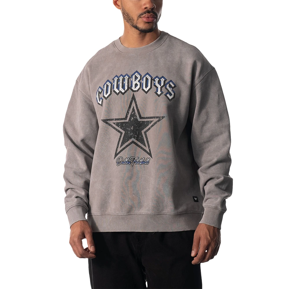 Unisex The Wild Collective Gray Dallas Cowboys Distressed Pullover Sweatshirt