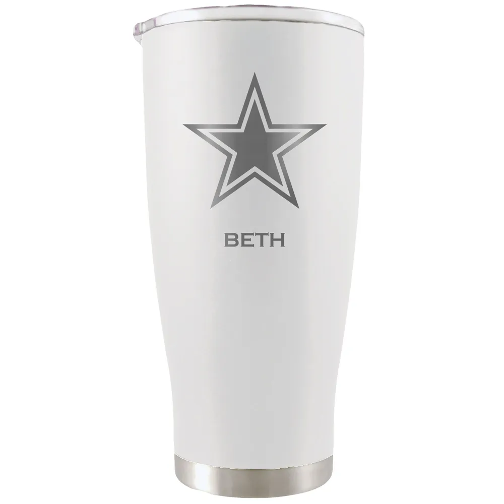 Lids Dallas Cowboys 20oz. Personalized Etched Tumbler - White