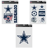 Lot de trois autocollants pour fans des Cowboys de Dallas de WinCraft