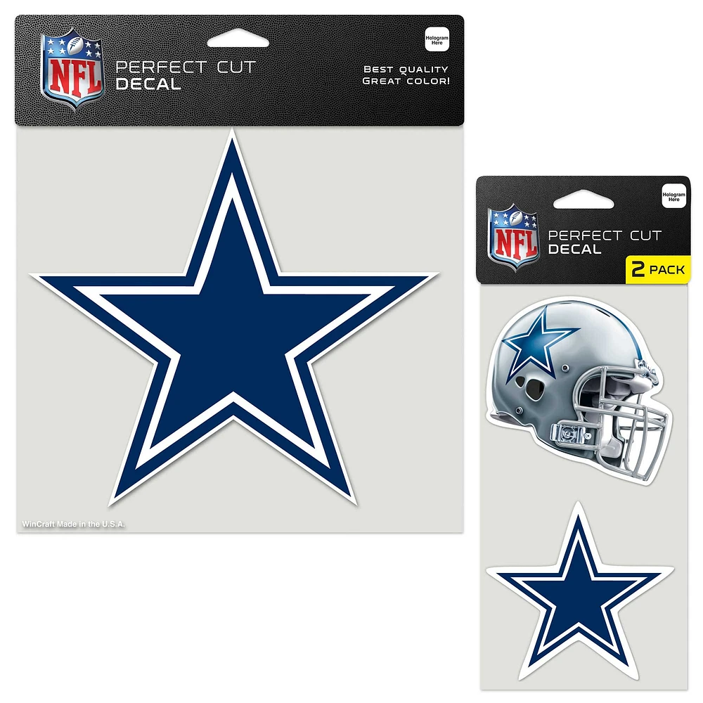 WinCraft Dallas Cowboys Three-Pack Perfect Cut Decal Sheet