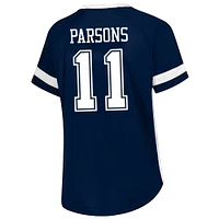 Women's Fanatics Micah Parsons Navy Dallas Cowboys Plus Name & Number Lace-Up T-Shirt
