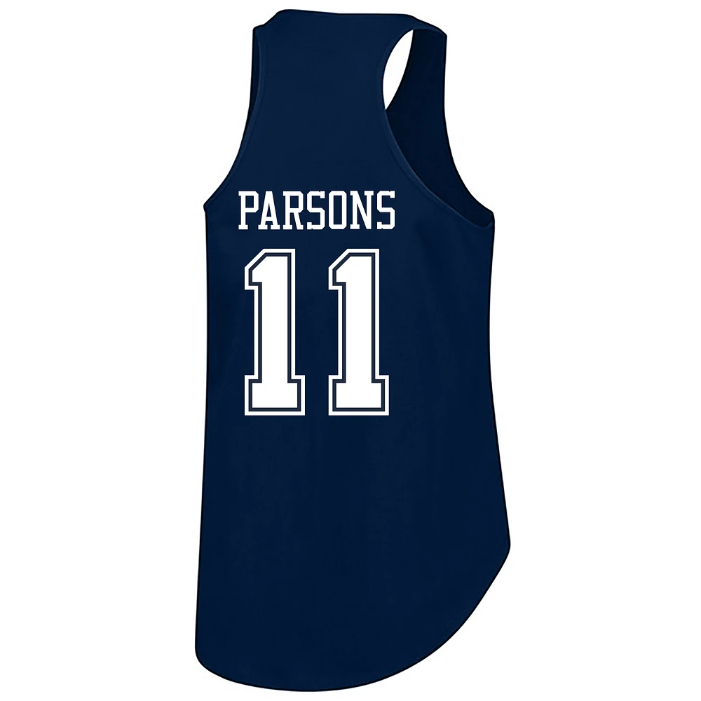 Women's Fanatics Micah Parsons Navy Dallas Cowboys Plus Name & Number Tank Top